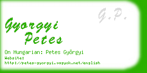 gyorgyi petes business card