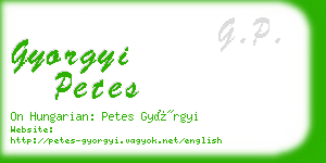 gyorgyi petes business card